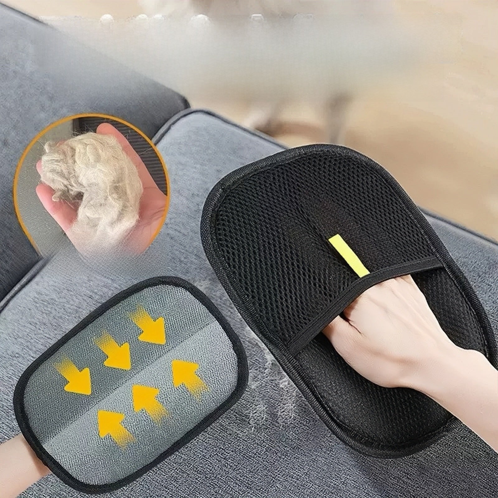 Pet Hair Removal Brush and Glove Kit for Furniture