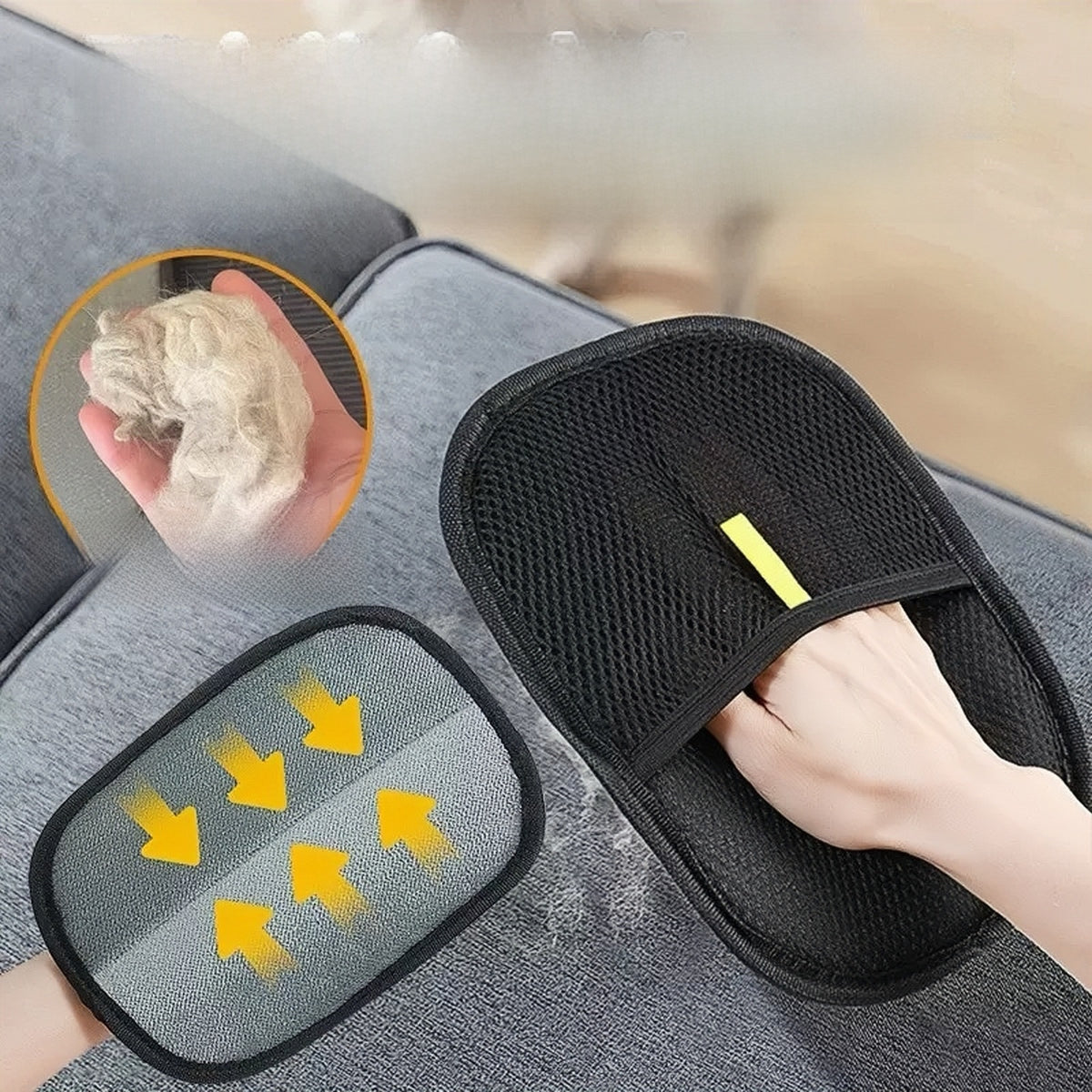 Pet Hair Removal Brush and Glove Kit for Furniture
