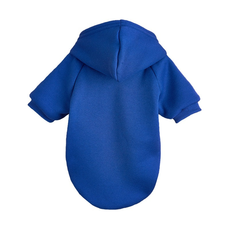 Classic hooded jumper for dogs and cats in Pink, showing size and shape
