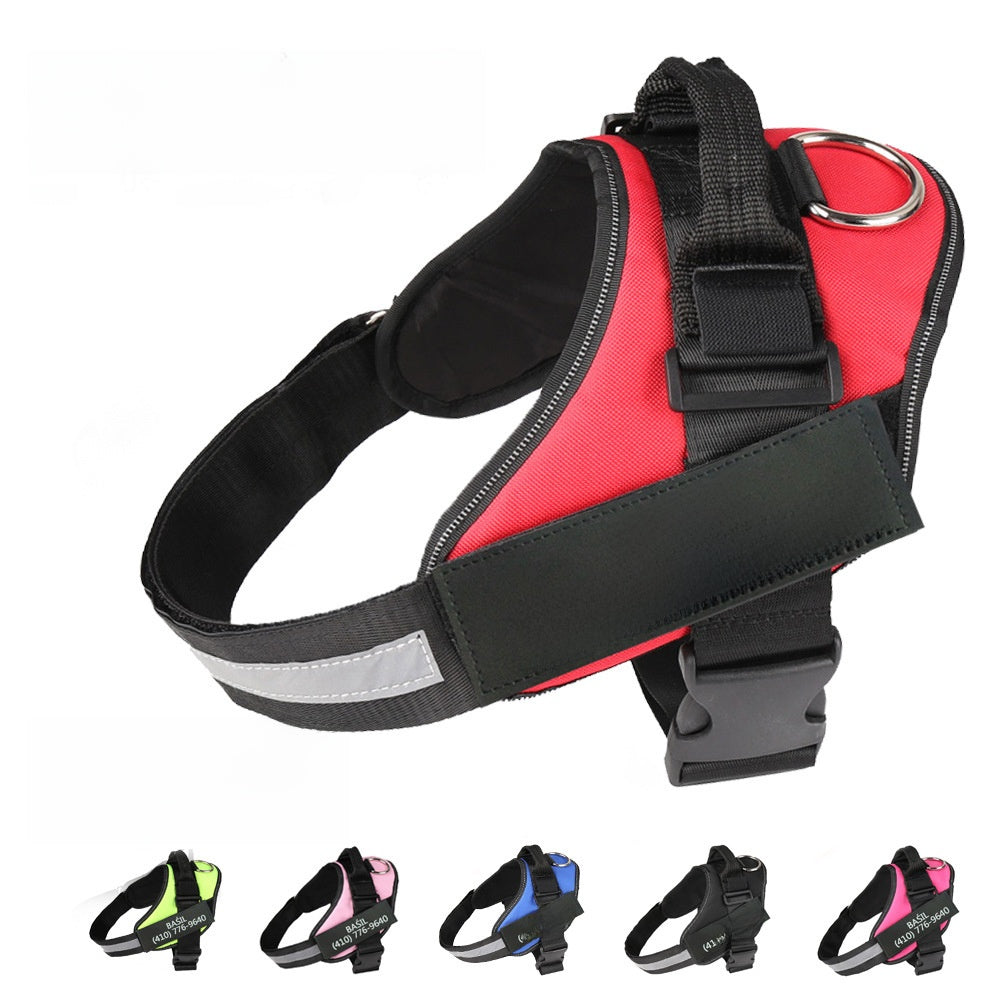 Padded dog harnesses in plain, star and camo designs
