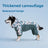 Waterproof camouflage four-leg dog coat in Dark Green Camouflage, front view