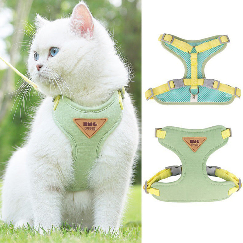 Escape-resistant vest harness and lead for dogs and cats, 4 sizes available
