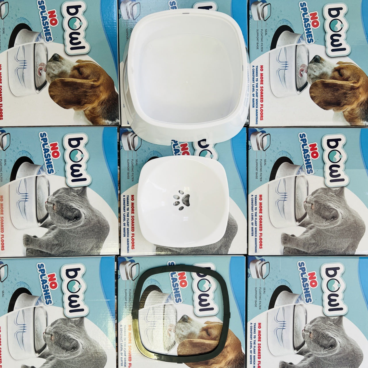 Automatic Pet Water Dispenser with Removable Suspended Bowl in White PP Plastic