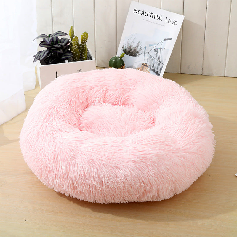 Plush donut pet bed for cats and small dogs, photo 6 of 80