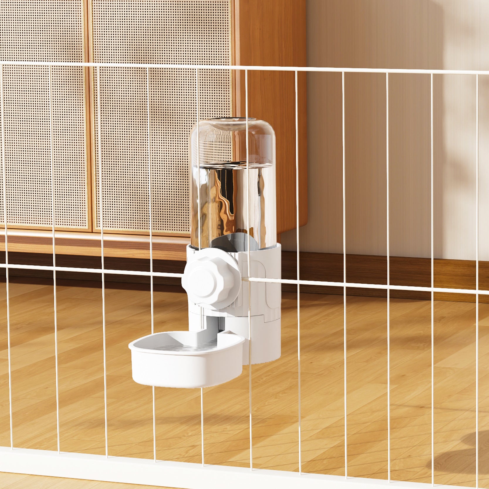 Hanging Pet Food and Water Bowl with Mounting Accessories for Cages and Walls