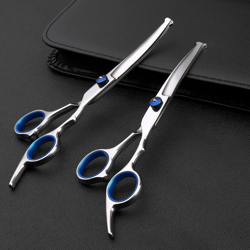 6 Inch Stainless Steel Dog Grooming Scissors, Straight and Curved
