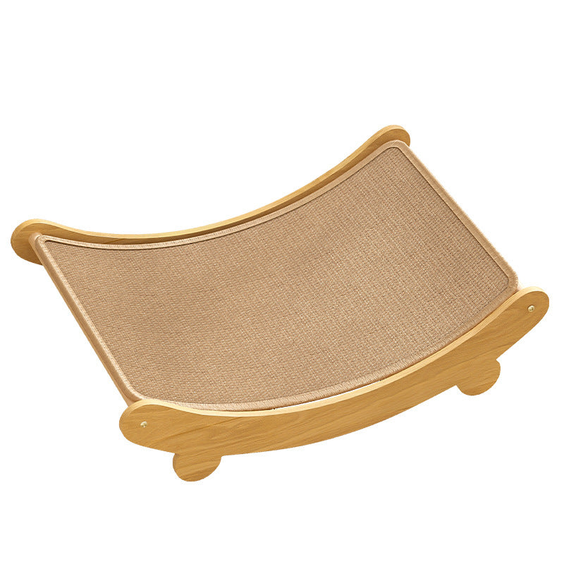 Woven sisal and jute cat scratcher lounger in natural colour, view 5 of 11