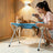 Folded stainless steel grooming station in grey for storage