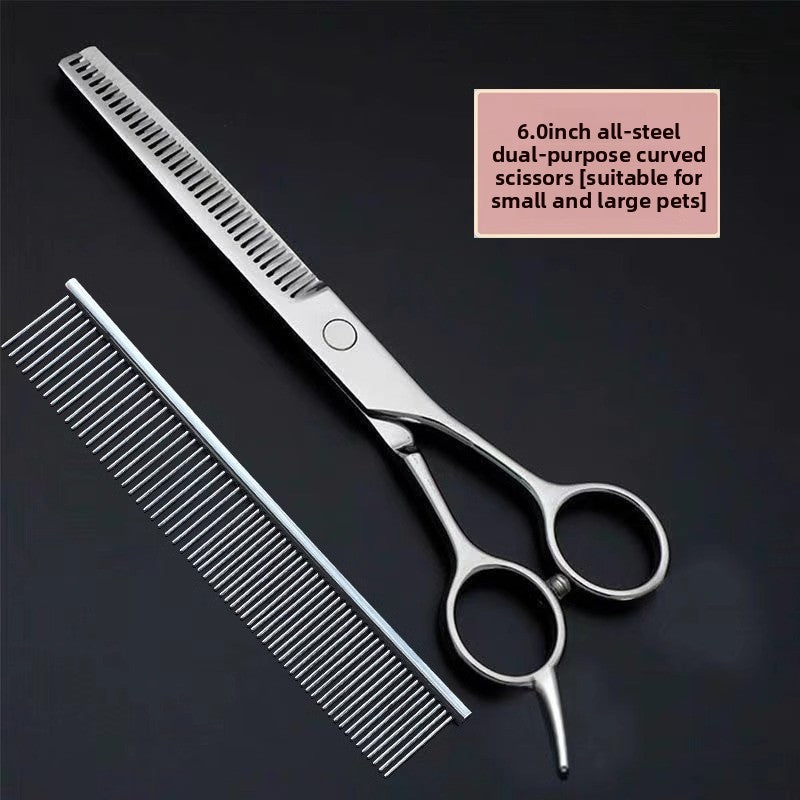 Pet Grooming Scissors Set, Curved, Straight and Thinning Shears