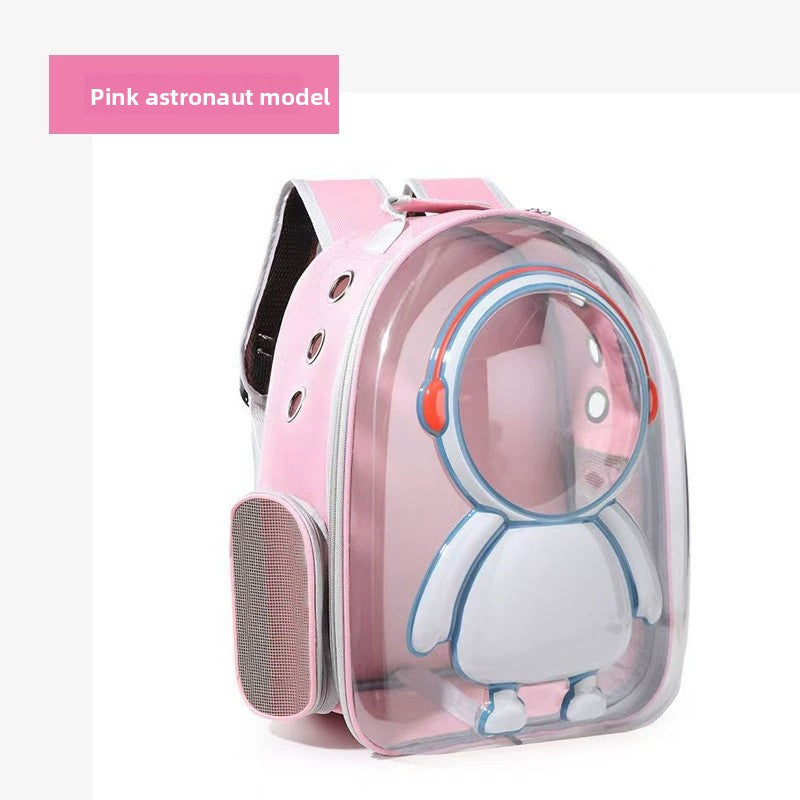 Clear capsule pet backpack carrier for cats and small dogs, detail photo 5