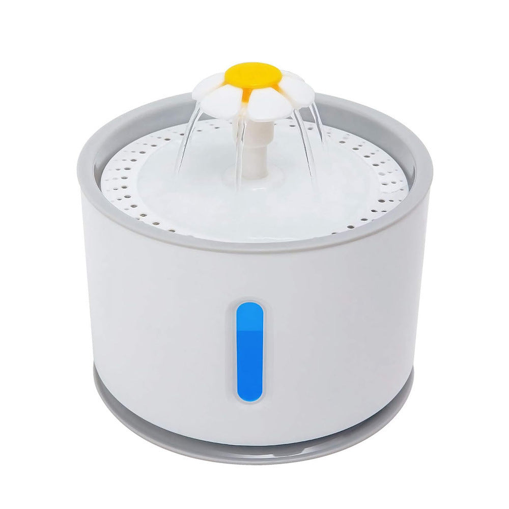 2.4L Pet Water Fountain with Flower-Shaped Spout, Filter and Quiet Pump for Cats