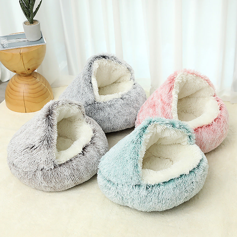 Shell shaped semi-enclosed cat bed, photo 2 of 58