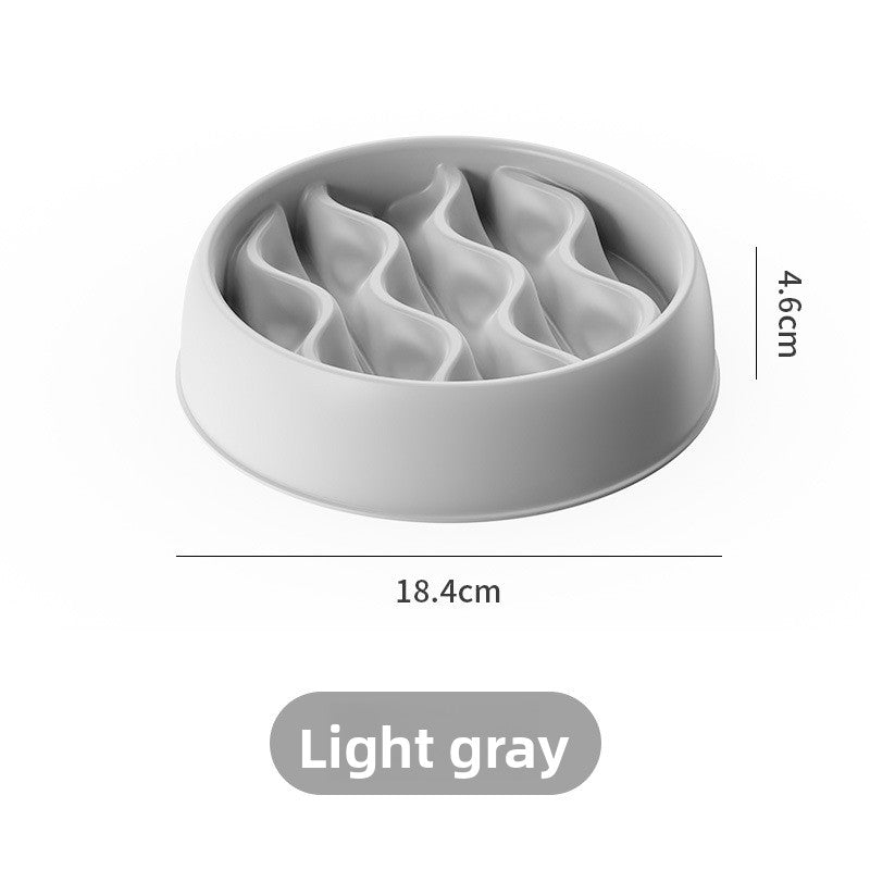 Slow Feeding Pet Bowl for Cats and Dogs with Non-Slip Base and Paw or Wave Pattern