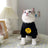 Smiley face cotton cat jumper in Red Smiley, in a home setting