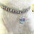 Rhinestone elastic pet collar with charm in Red Paw, front view