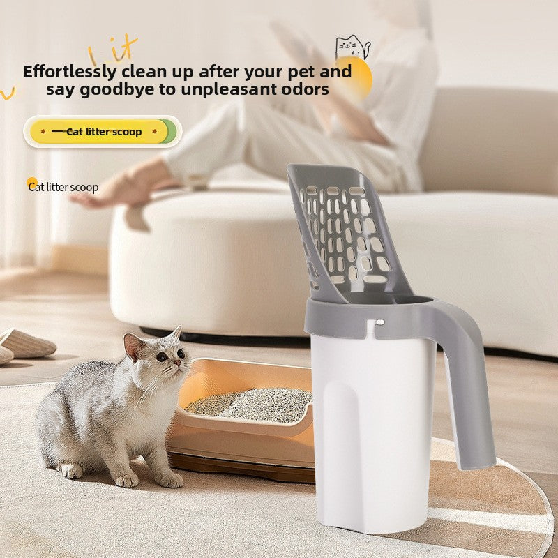 Cat Litter Scoop with Built-In Waste Bin and Storage