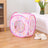 Foldable cat tent bed with play tunnel in rose red, view 7