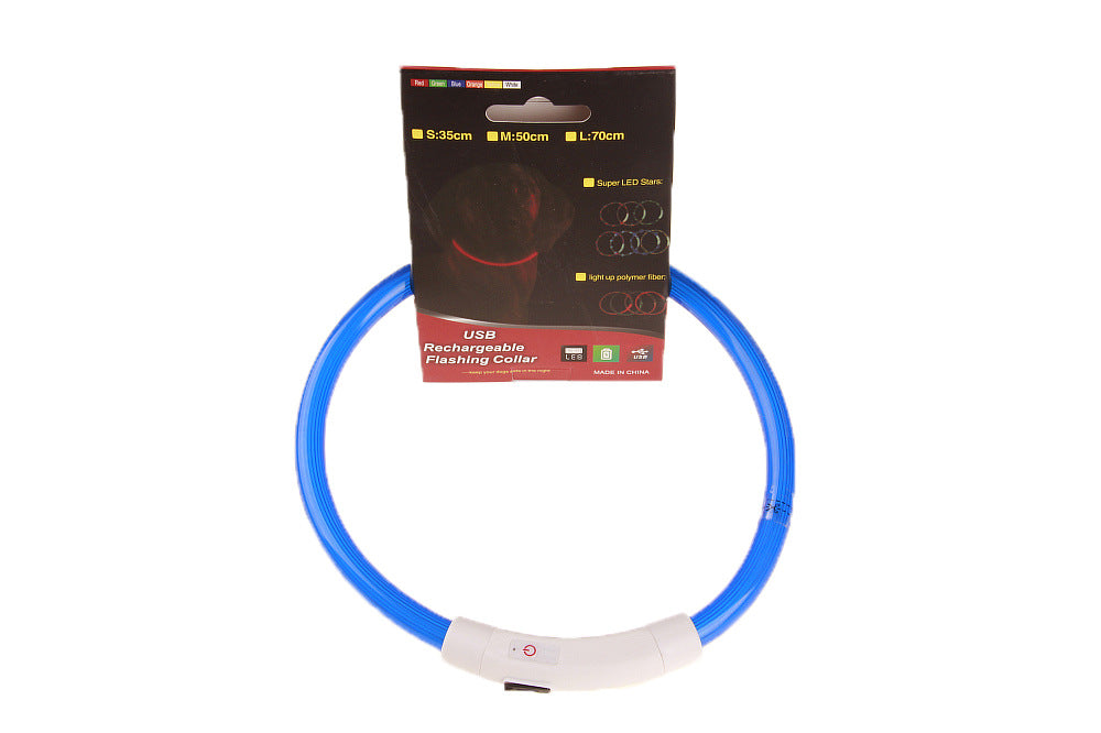 Light strip and fibre optic LED collars in bright colours