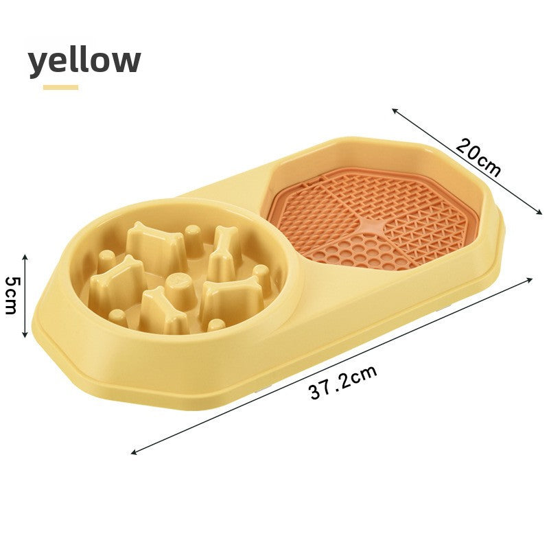 Bone shaped slow feeder double bowl for cats and dogs - view 4