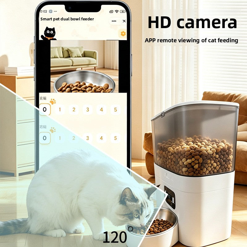 Smart 8L Pet Feeder and Water Dispenser with Camera and App Control for Cats and Dogs