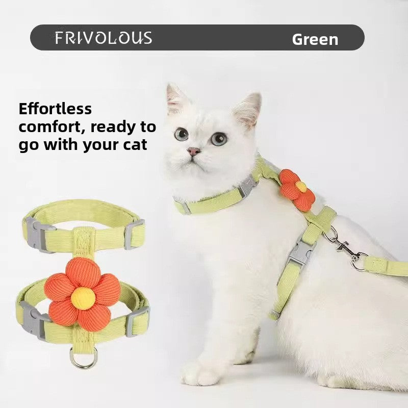 H shape cat harness and lead set with reflective details in blue, view 12