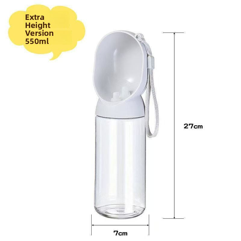 Portable Pet Water Bottle with Attached Food Container for Outdoor Walks