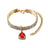 Rhinestone elastic collar with teardrop pendant for cats in pink