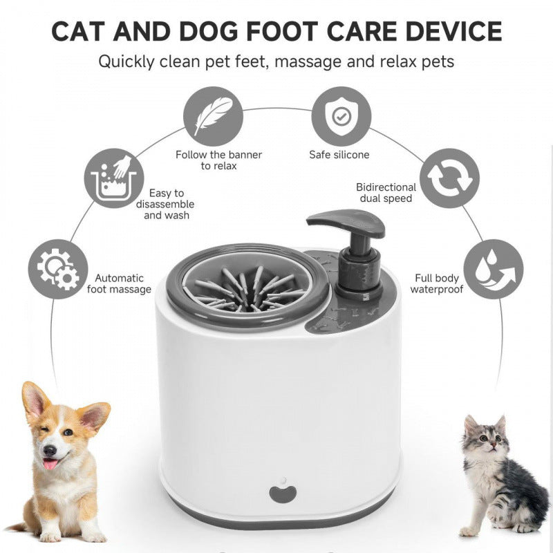 Electric Pet Paw Washer with Silicone Bristles for Dogs and Cats