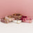 Velvet dog collars in burgundy, purple and white colour options