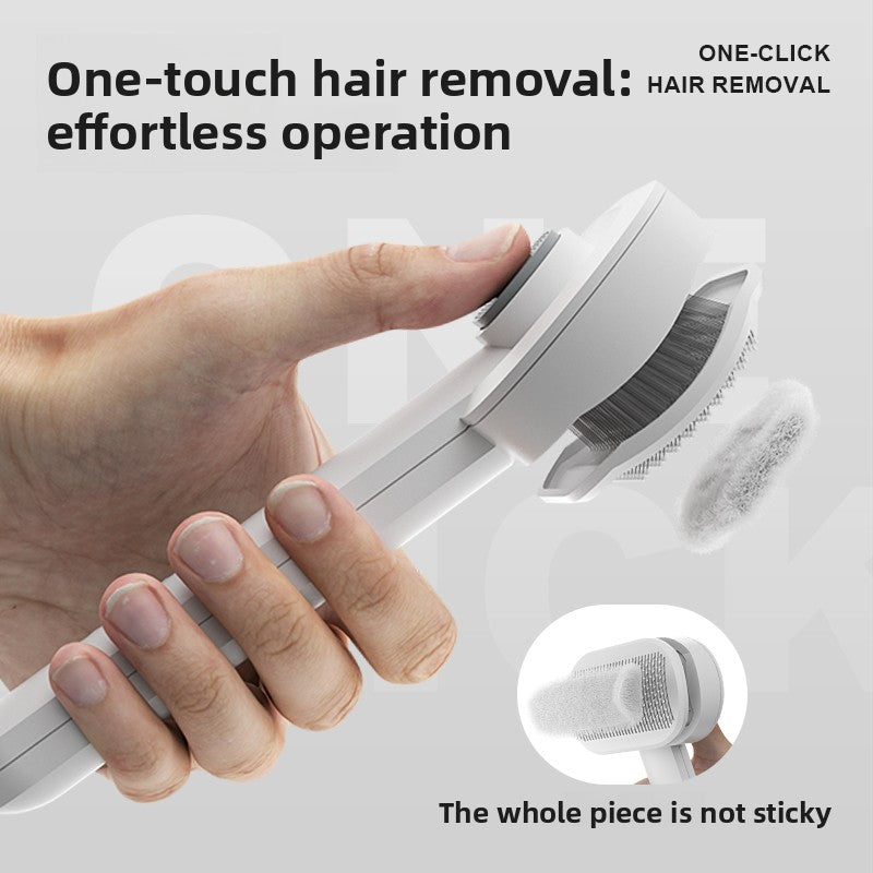 Deshedding Brush with One-Button Hair Release for Cats and Dogs