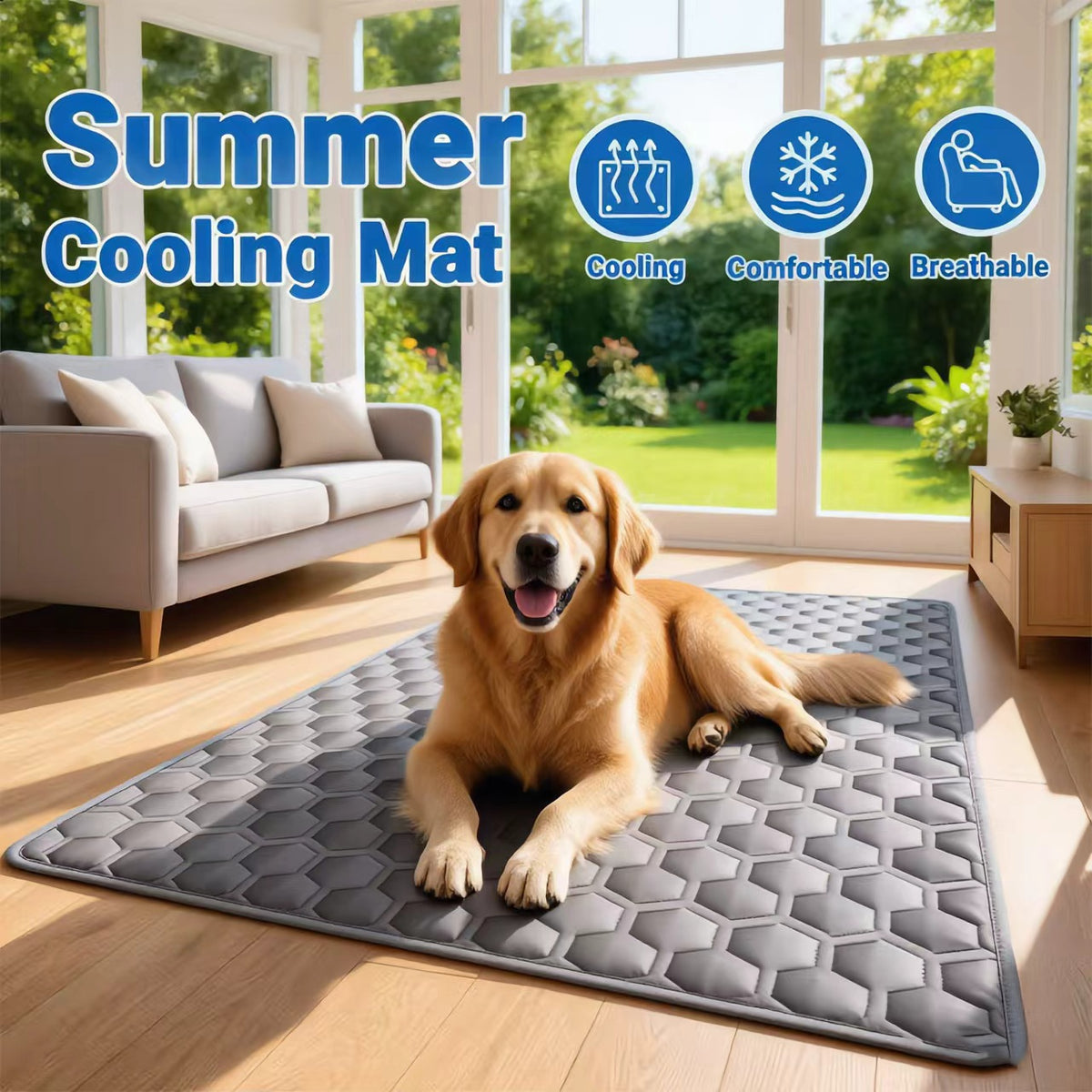 Grey fur-resistant summer pad for cats and kittens
