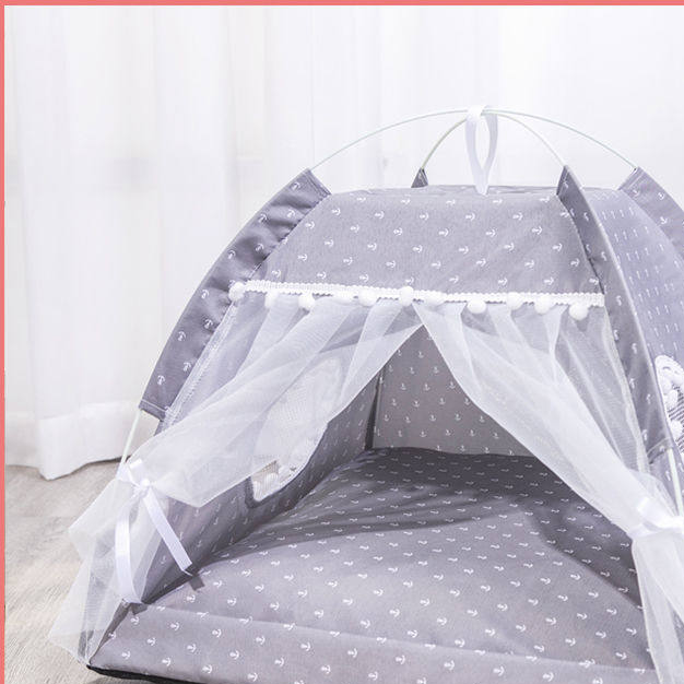 Pink enclosed cat tent bed with soft lining, view 26