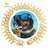 Cuban chain dog collar in Gold, front view