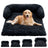Removable washable plush square dog bed in dark grey