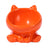 Ceramic Cat Bowl with Angled Mouth and Reaching Hand Designs, Easy-Clean Pet Food Dish