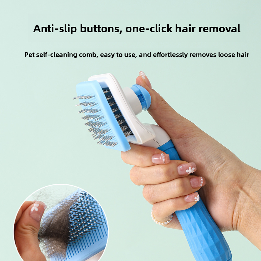 Self-Cleaning Fine-Tooth Dematting Comb for Dogs and Cats