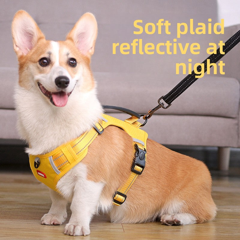 Reflective nylon vest dog harness, available from Pet Royale UK
