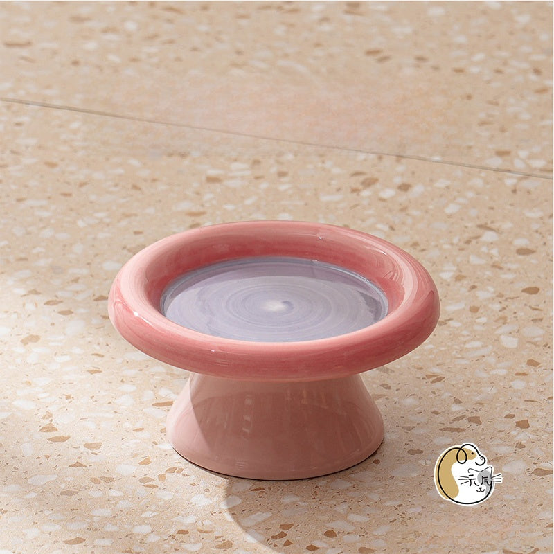 Ceramic Pet Food Bowl with Anti-Spill Design