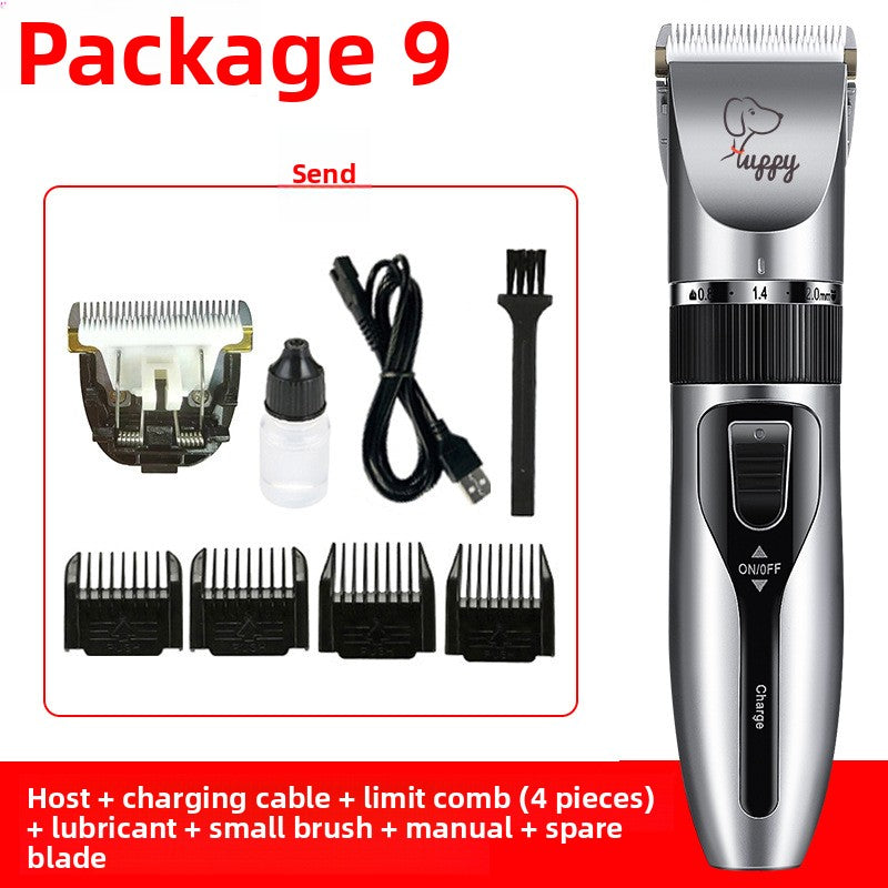 USB Rechargeable Pet Hair Clipper with Ceramic Blade and Attachments