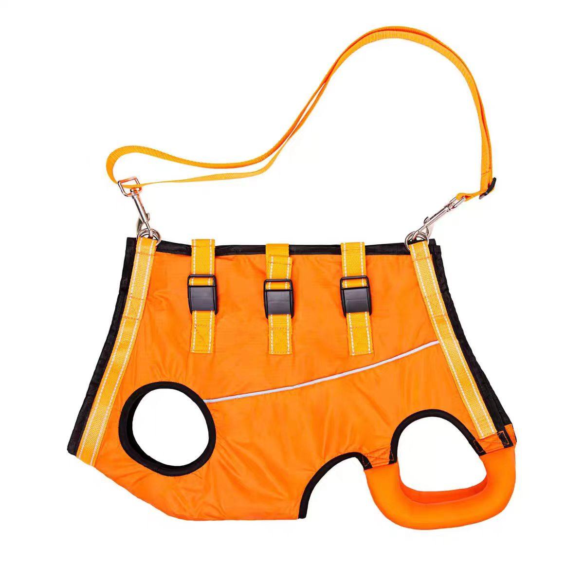 Front and rear lift support harness for senior dogs in navy