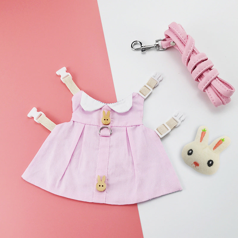 Pink princess costume set for rabbits and guinea pigs, available in 2 styles, image 3