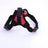 Breathable adjustable dog harness with reflective lead in Red, showing size and shape