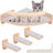 Wall-mounted pine cat climbing shelves with bed, photo 2 of 8