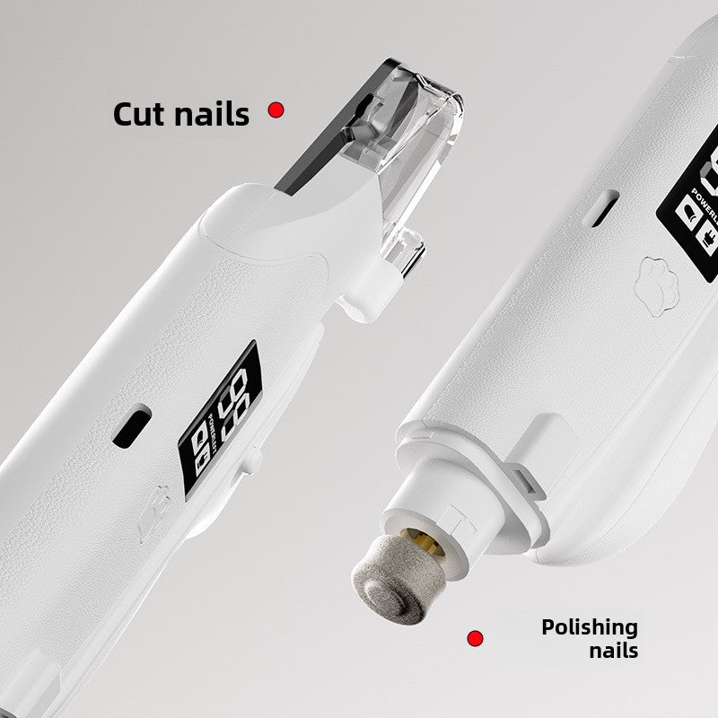 2-in-1 Electric Dog Nail Clipper and Grinder, Quiet Claw Trimmer