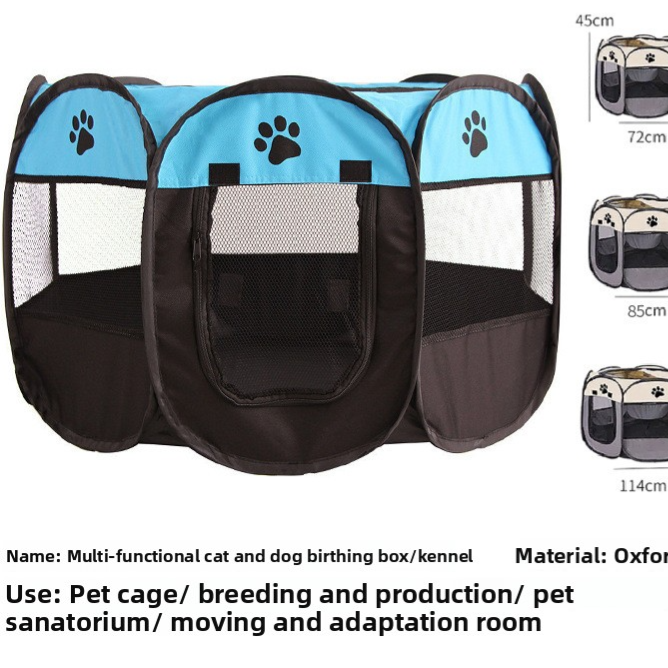 Foldable mesh pet playpen tent, further angle view