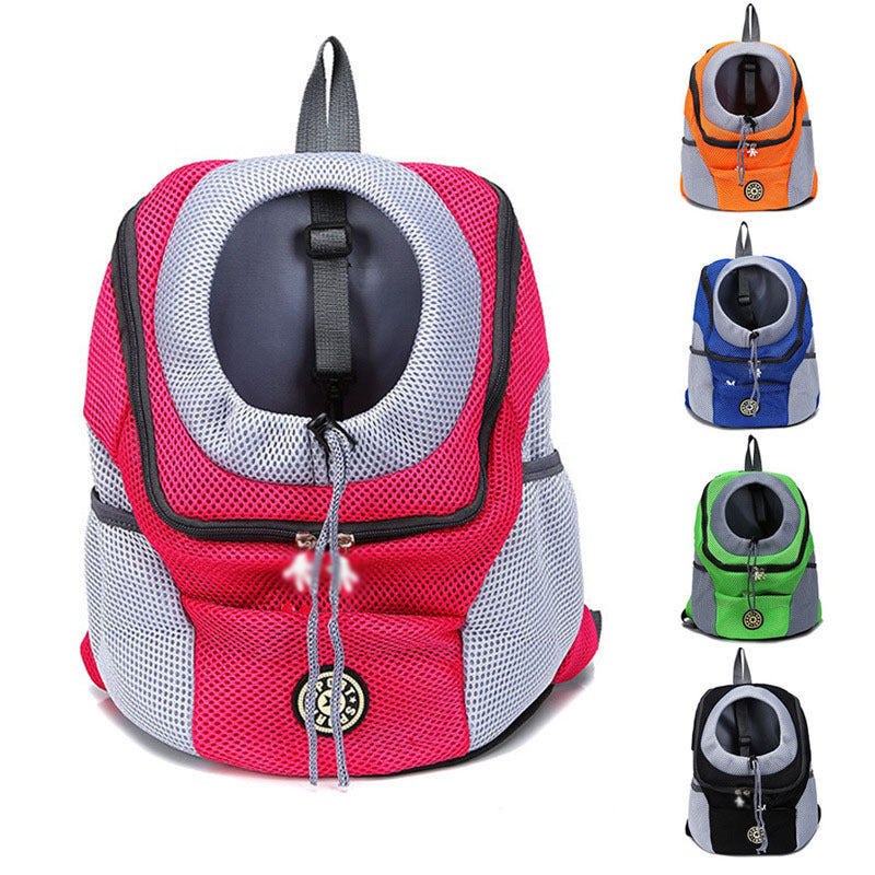 Foldable pet travel backpack in green Oxford cloth