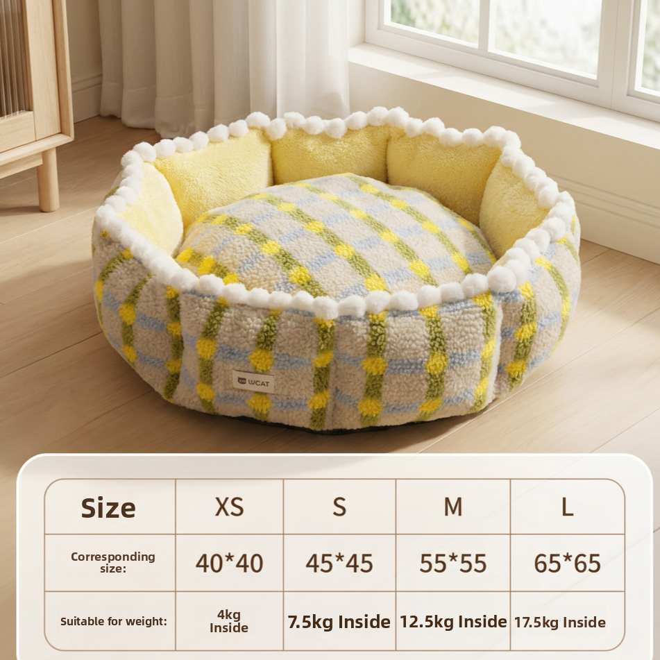 Open Dog Kennel Mat with Cute Print, Warm Spacious Bed
