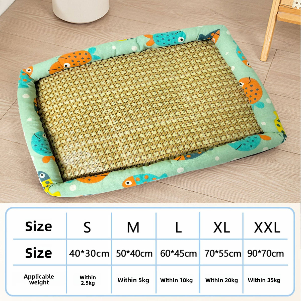 Rattan cooling mat with cute pattern for cats and small dogs, photo 52