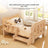 Solid Wood Raised Dog Bed, Elevated Kennel with Mat Option