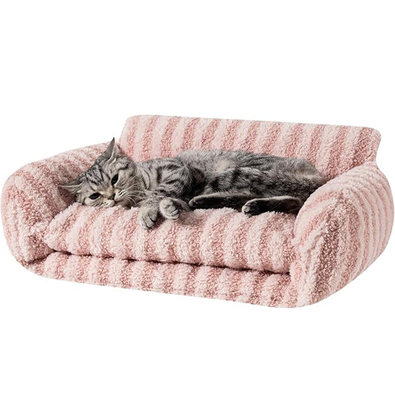 Fluffy plush double-layer pet sofa bed for cats, photo 6 of 7